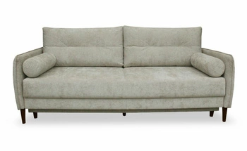 Rozkládací pohovka Lika pro 3 osoby s úložným prostorem a funkcí spaní béžová do obýváku