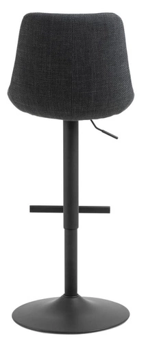 Barová židle Adisa tmavě šedá s opěrkou, otočná, výškově nastavitelná, loftová do kuchyně a k ostrůvku Actona