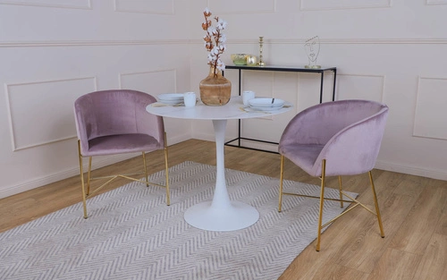 Křeslo Nelson růžové/zlaté nohy