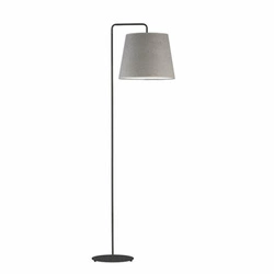 Stojací lampa do obýváku RIJAD šedá moderní sametová s látkovým stínidlem Lysne 156 cm
