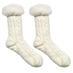 Protiskluzové ponožky Sherpa Intesi béžové s reliéfním vzorem na doma 39-42