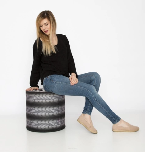 Taburet Raptor Intesi moderní kulatý čalouněný multicolor do obýváku a ložnice 40 cm