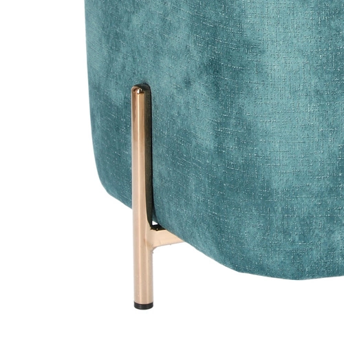 Puf Izbit Velvet modrý glamour na zlatých nohách do obývacího pokoje a ke kosmetickému stolku 42,5 cm Intesi