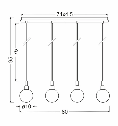 Závěsné svítidlo koule Maldus chromové 4bodové skleněné do obýváku a jídelny CANDELLUX