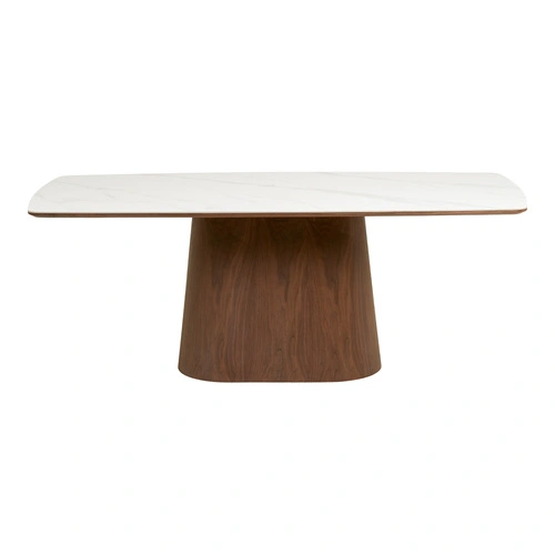 Jídelní stůl Noli moderní bílý na jedné noze 200x90 cm