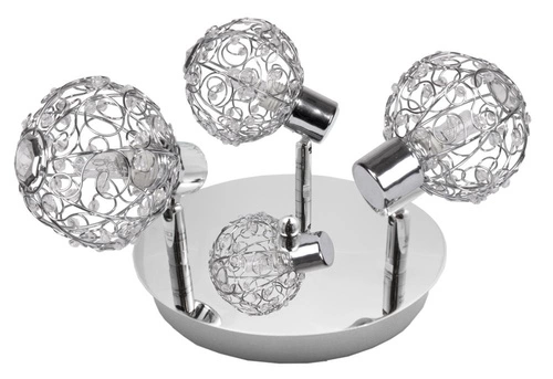 Stropní svítidlo kulaté Collar chrom moderní glamour do obýváku a ložnice 44 cm