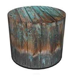 Zahradní kulatá voděodolná taburetka Old Wood Intesi na terasu i zahradu moderní 40 cm