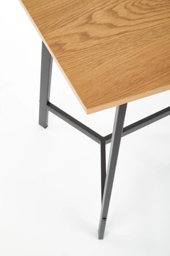 Psací stůl Inner loftový pracovní dub zlatý a černý moderní s policí 100x50 cm Intesi