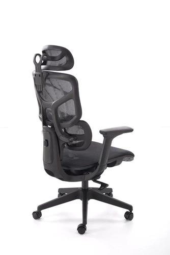 Ergonomická kancelářská židle Marac černá otočná s opěrkou hlavy a síťovaným opěradlem Intesi