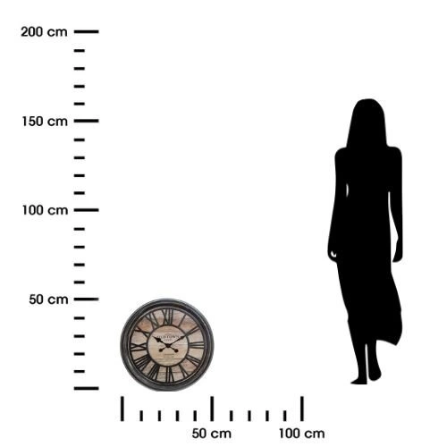 Nástěnné vintage hodiny do obýváku 50 cm Atmosphera dřevěný vzhled loft