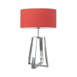 Lampa Thor stínidlo červené stojan stříbrný