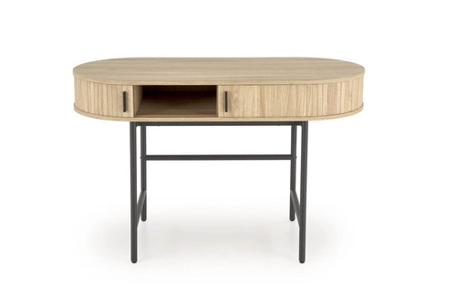 Psací stůl Bahli skandinávský moderní 120 cm přírodní s černými nohami Intesi