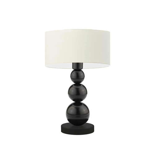 Noční lampička HONOLULU moderní s ecru stínidlem na černé konstrukci do ložnice