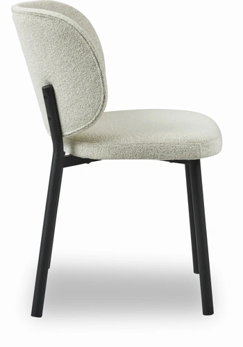 Čalouněná židle boucle Naws bílá do jídelny moderní na černých nohách