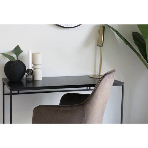 Moderní černý psací stůl Vita na práci a studium, kovový, minimalistický, snadné čištění