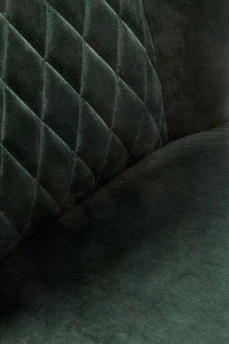 Jídelní židle Emmy zelená čalouněná sametem moderní prošívaná na černých nohách