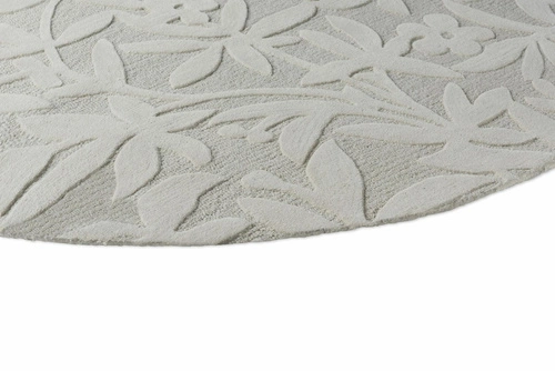 Vlněný kulatý koberec Cleavers 200x200 cm béžový do obývacího pokoje moderní ručně tkaný