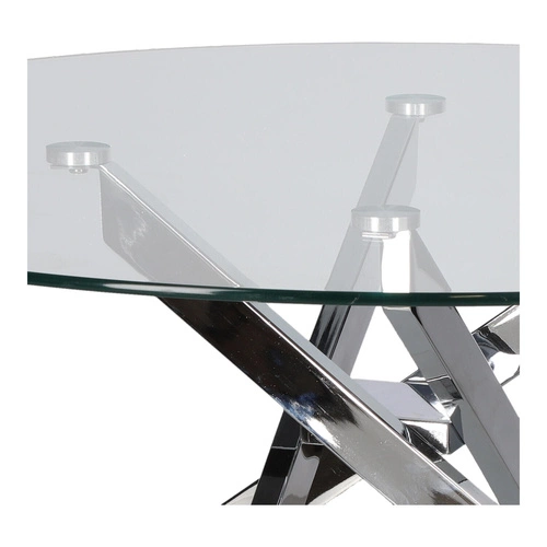 Konferenční stolek Amber 90 cm kulatý skleněný chrom moderní glamour do obýváku Intesi