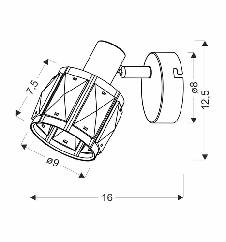 Nástěnné svítidlo Dubaj černá 1x40W E14 difuzor růžově zlatý kamínek transp