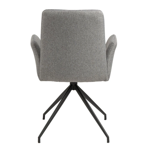 Čalouněná jídelní židle Naya Actona moderní šedá s područkami na černých nohách