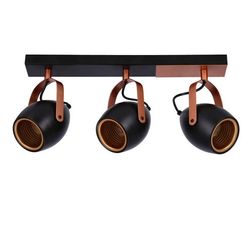 Stropní svítidlo Anica černozlaté 3bodové nastavitelné do obýváku a nad stůl