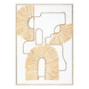 Boho nástěnná dekorace Inaya Atmosphera z přírodního dřeva obdélníková do obýváku 70x50 cm