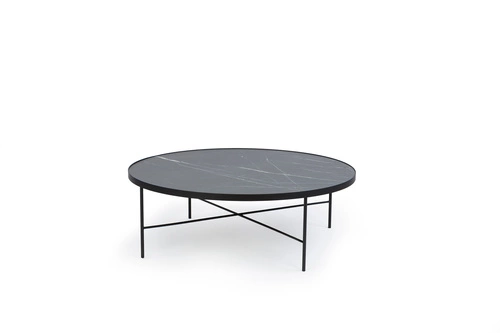 Kulatý konferenční stolek Tre 900 černý moderní kovový do obýváku NORDIFRA 90 cm