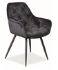 Čalouněná jídelní židle Cheer Velvet černá s područkami do jídelny a obýváku sametová Intesi