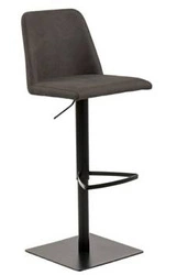 Barová židle s opěrkou Avanja Actona čalouněná antracitová, otočná a výškově nastavitelná do kuchyně loft