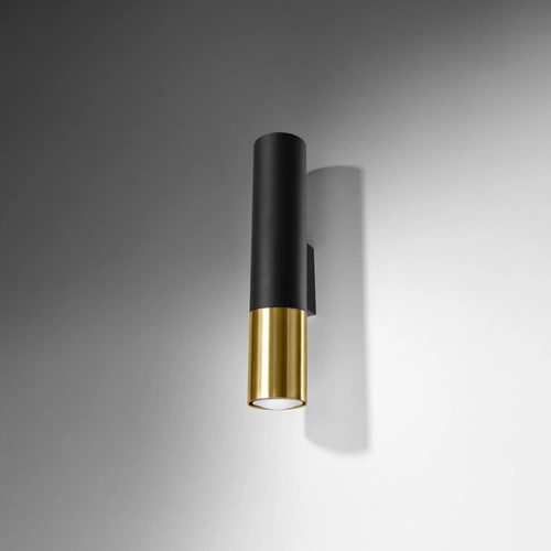 Nástěnné svítidlo LOOPEZ černé zlaté moderní kovové do obýváku a ložnice Sollux