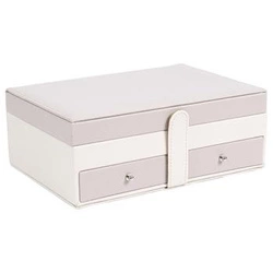 Velurový krémový organizér na šperky Lady Intesi se zrcadlem a šuplíky