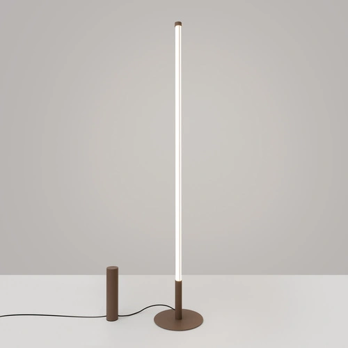 Stojací lampa do obývacího pokoje TRANG hnědá moderní LED 4000K