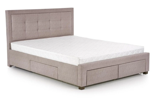 Čalouněná postel Evora béžová 160x200 se zásuvkami a úložným prostorem do ložnice