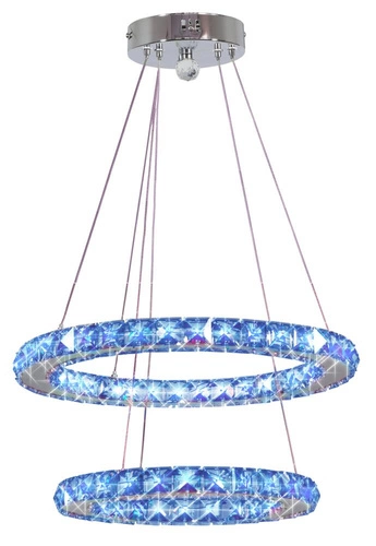 Závěsné LED svítidlo Lords 40 chromované, nastavitelné RGB s dálkovým ovládáním do obývacího pokoje a jídelny