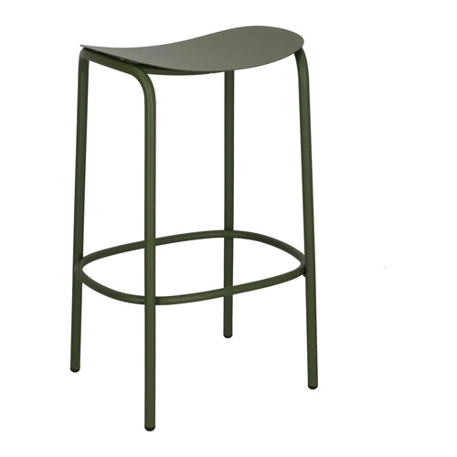 Kovová barová stolička Trick 65 cm zelená moderní do kuchyně a k ostrůvku bez opěrky SCAB Design